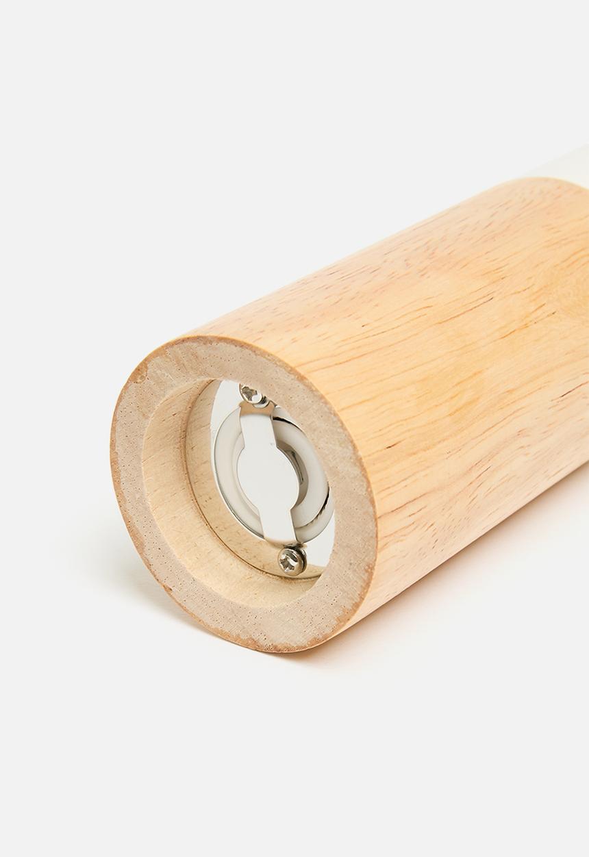 Excellent Houseware - Wood pepper mill - White