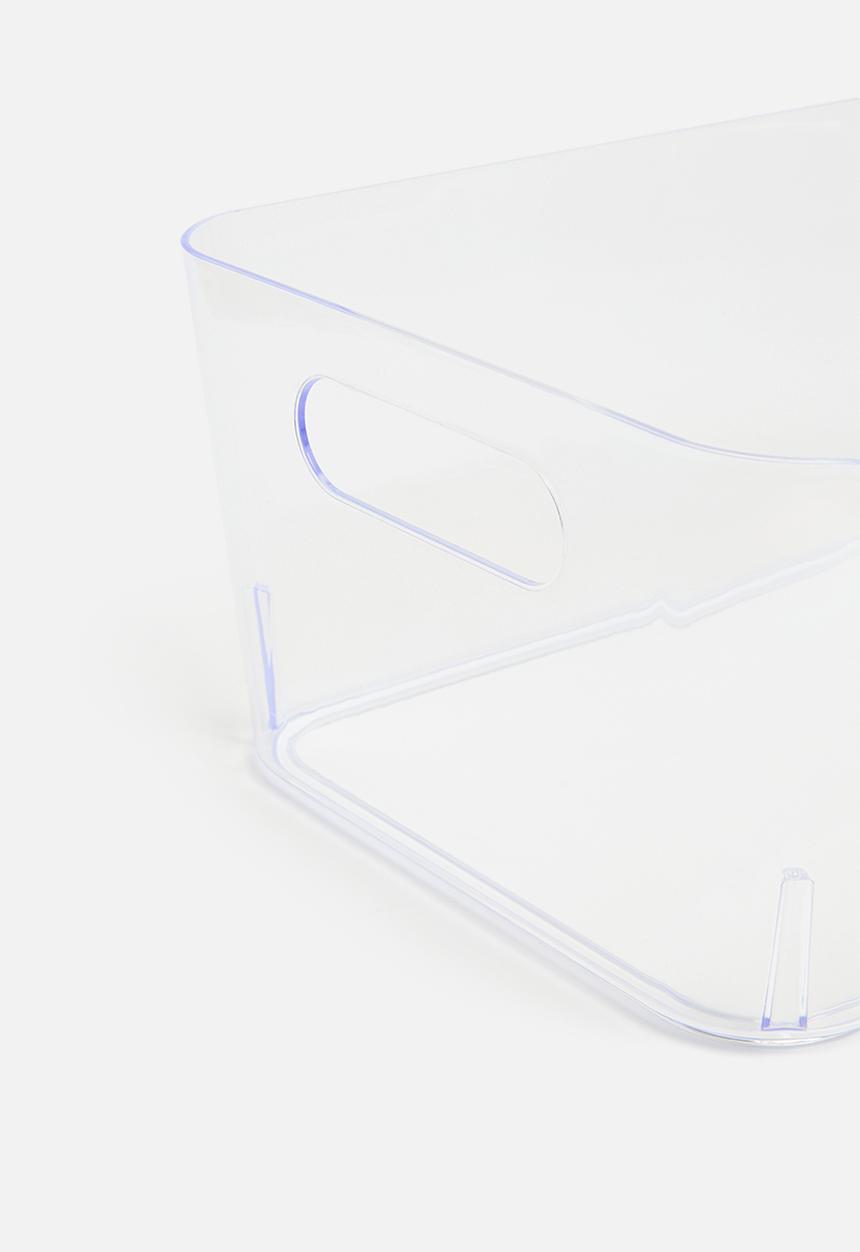 Excellent Houseware - Loopy set of 2 storage boxes large - clear