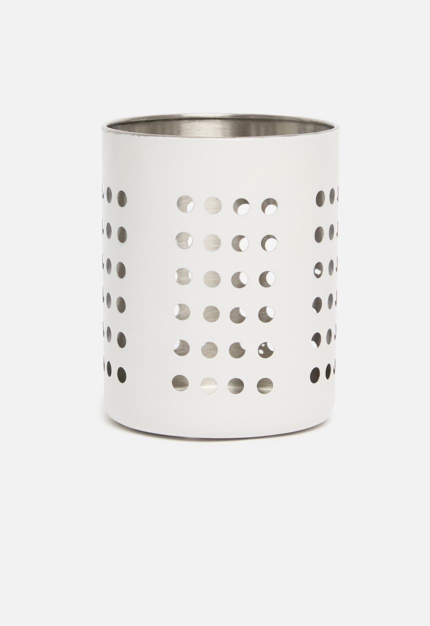 Excellent Houseware - Vevo stainless steel cutlery holder - White