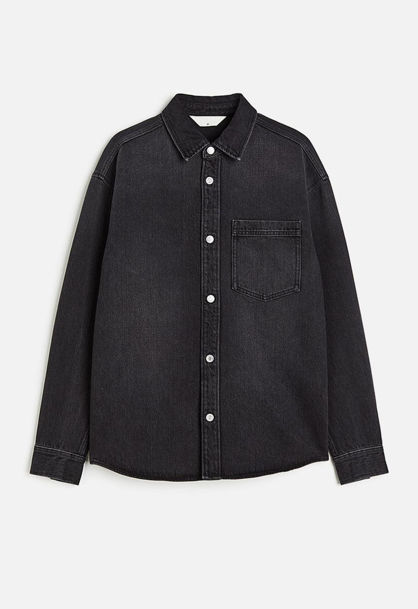 H&M - Regular fit denim overshirt - black