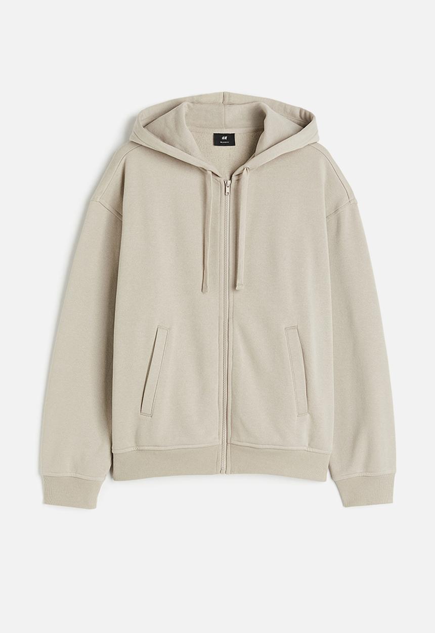 H&M - Loose fit zip-through hoodie - beige