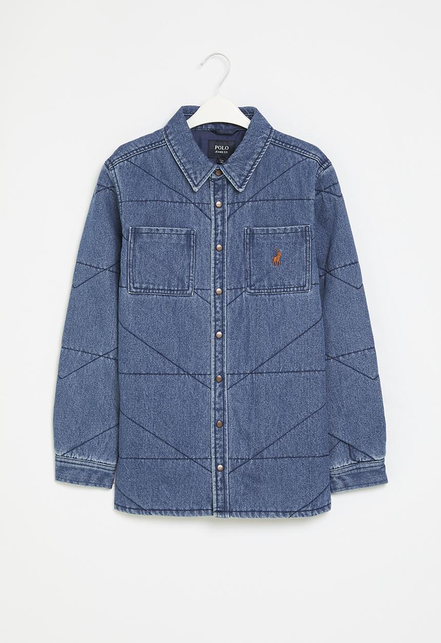 POLO - Boys pjc rowan quilted denim jacket - medium wash