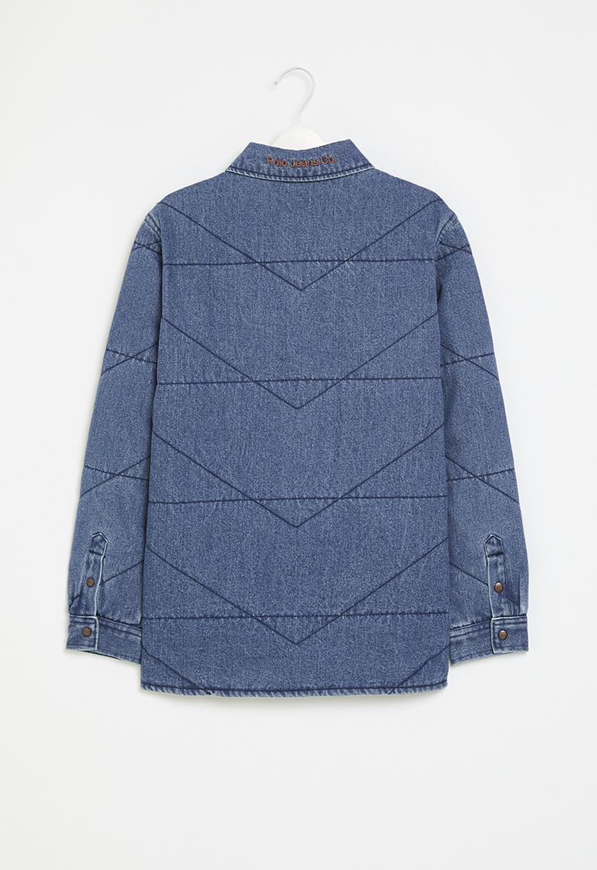 POLO - Boys pjc rowan quilted denim jacket - medium wash