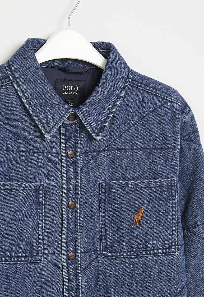 POLO - Boys pjc rowan quilted denim jacket - medium wash