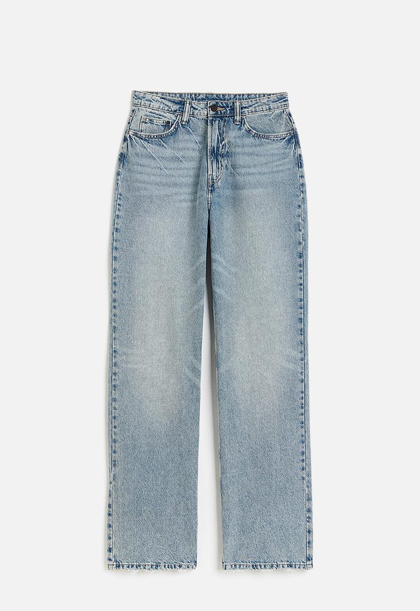 H&M - Curvy fit wide ultra high jeans - light denim blue