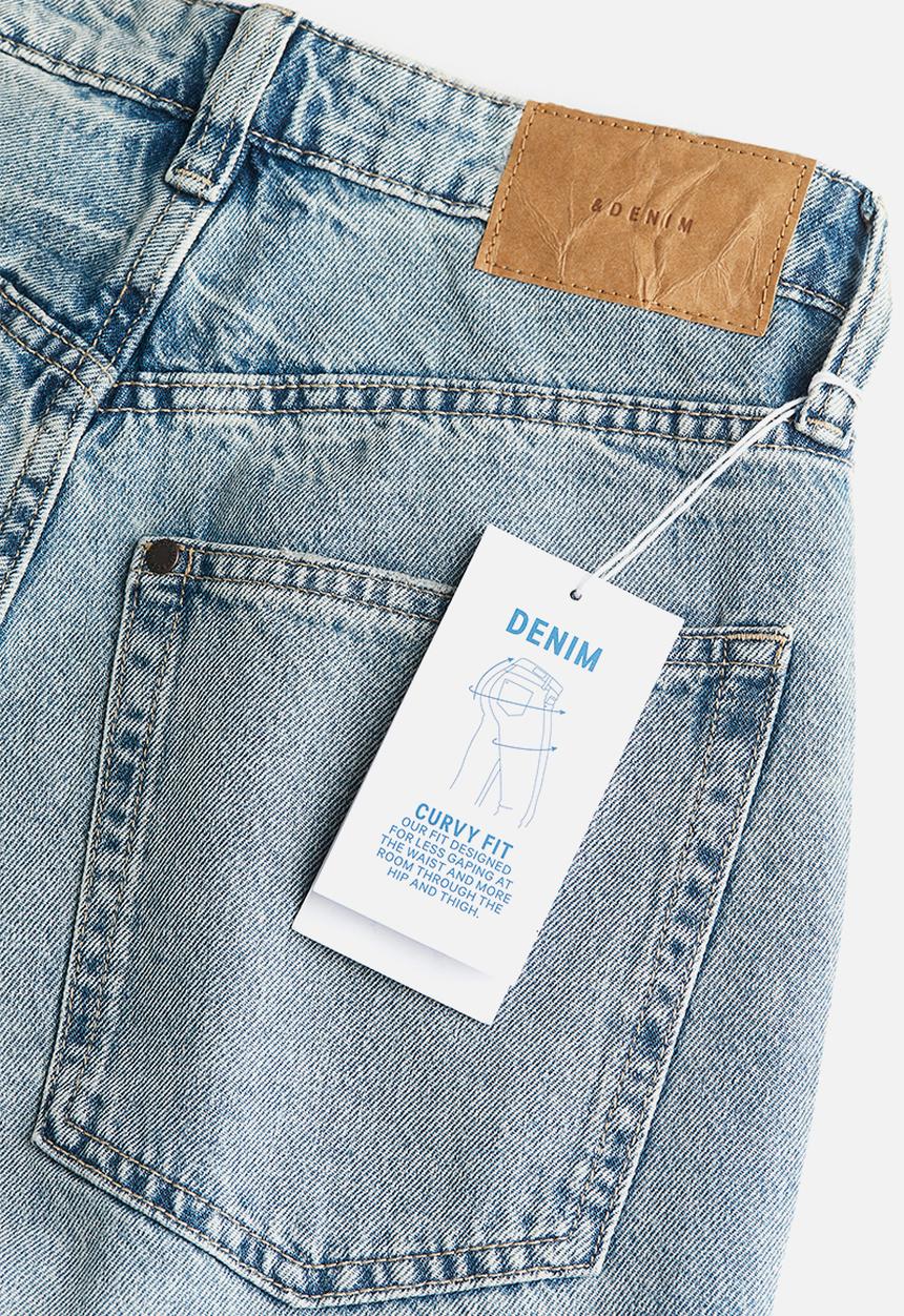 H&M - Curvy fit wide ultra high jeans - light denim blue