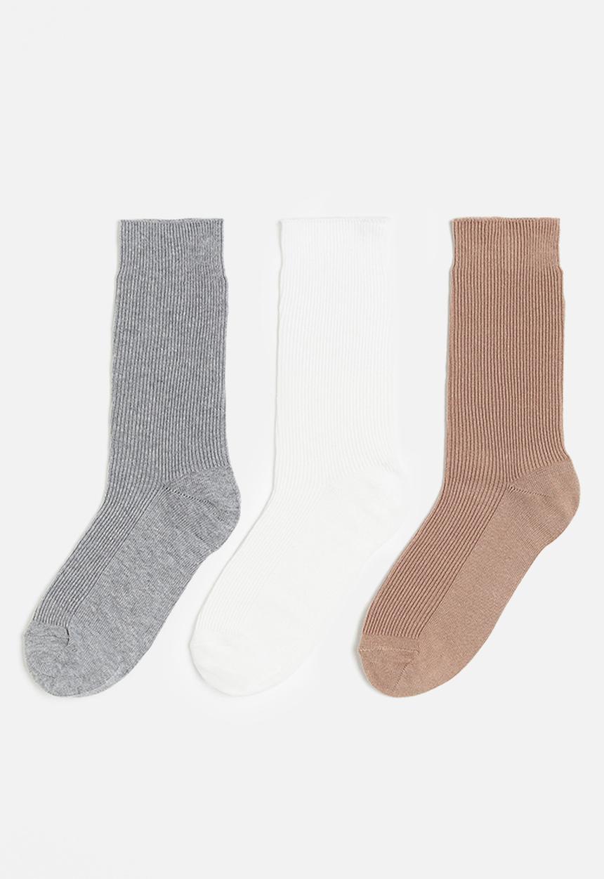 H&M - 3-Pack ribbed socks - multi