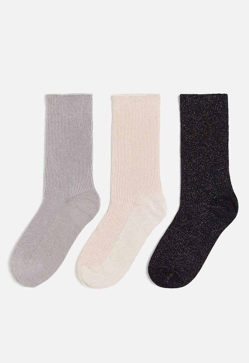 H&M - 3-Pack ribbed socks - multi