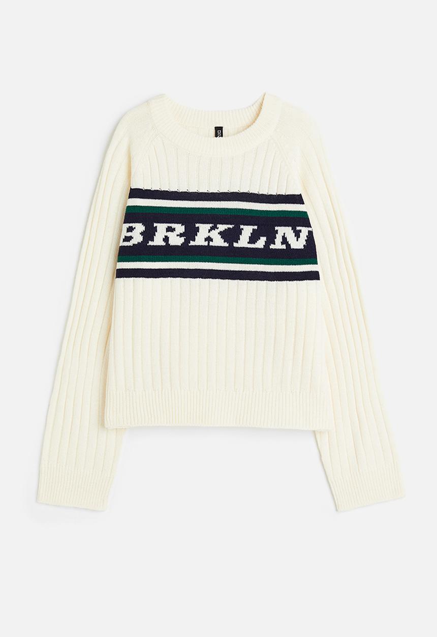 H&M - Jacquard-knit jumper - cream/brkln