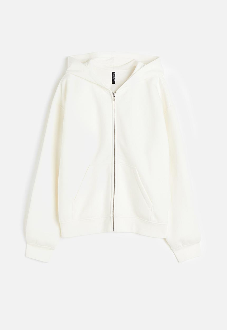 H&M - Oversized zip-through hoodie - cream