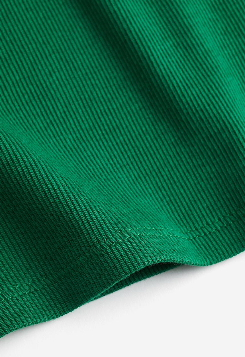 H&M - Ribbed T-shirt - green