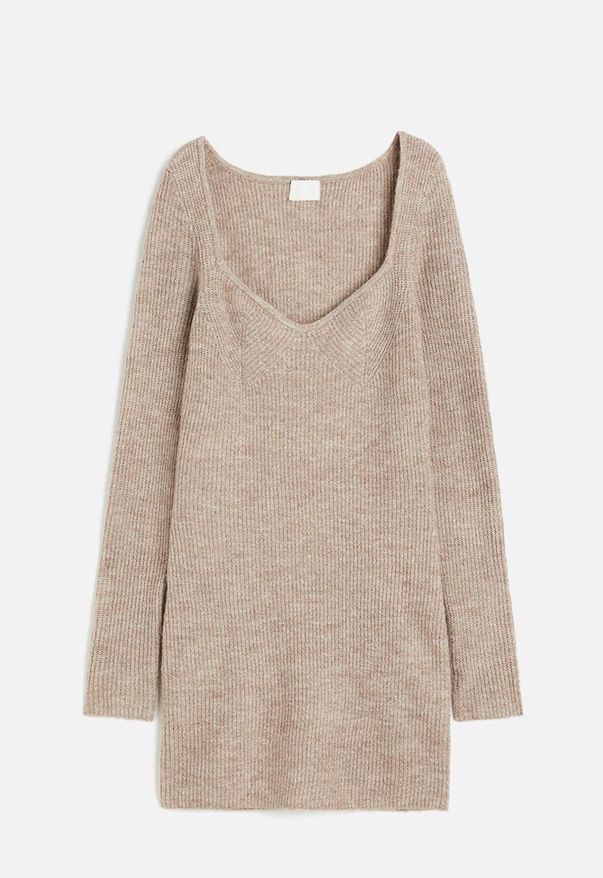 H&M - Rib-knit dress - beige marl