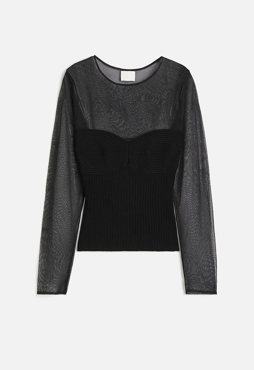 H&M - Sheer top - black