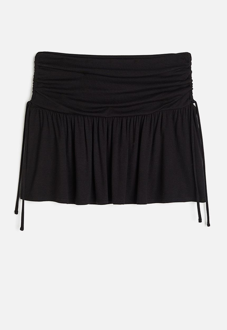 H&M - Drawstring-detail jersey skirt - black