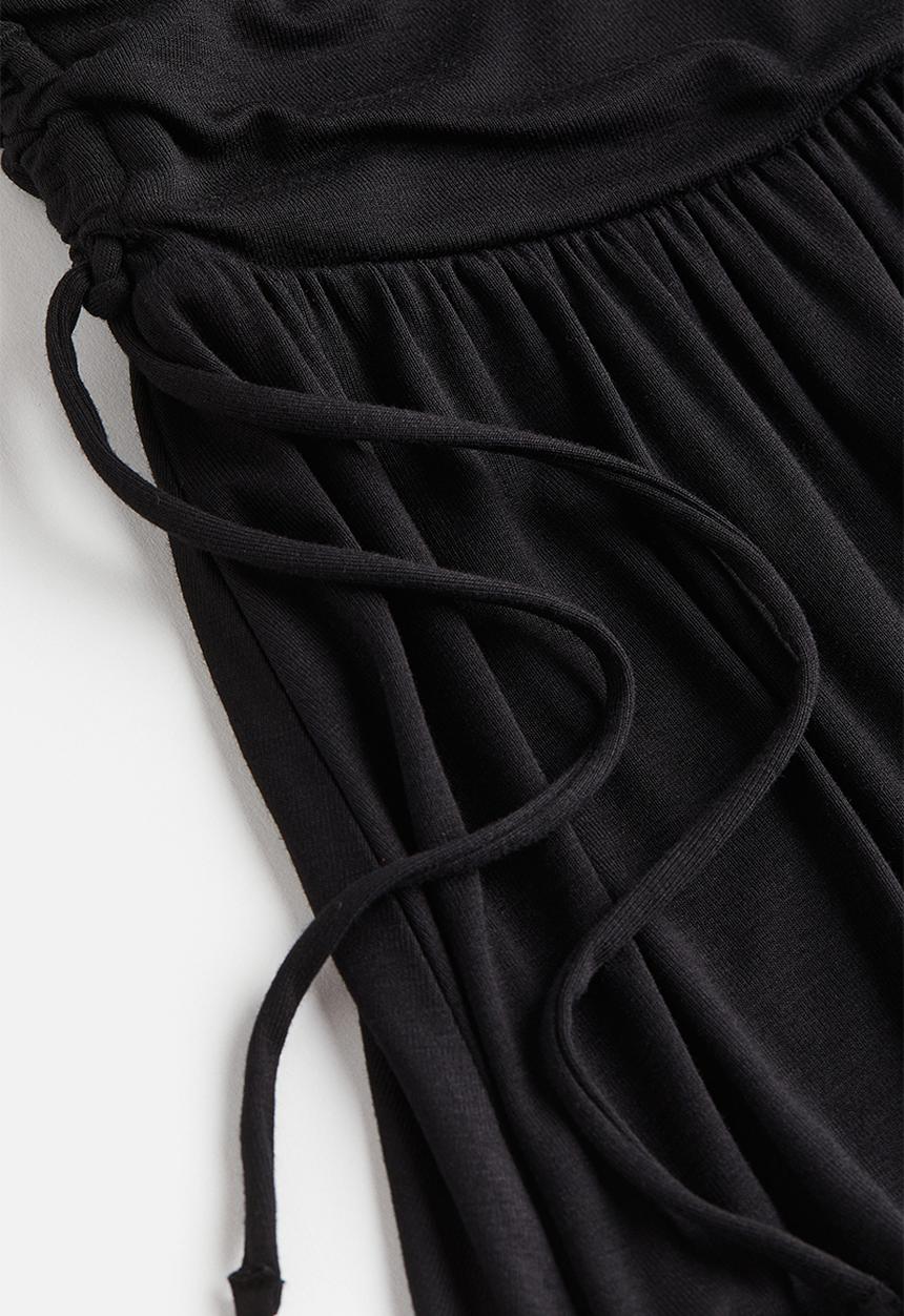 H&M - Drawstring-detail jersey skirt - black
