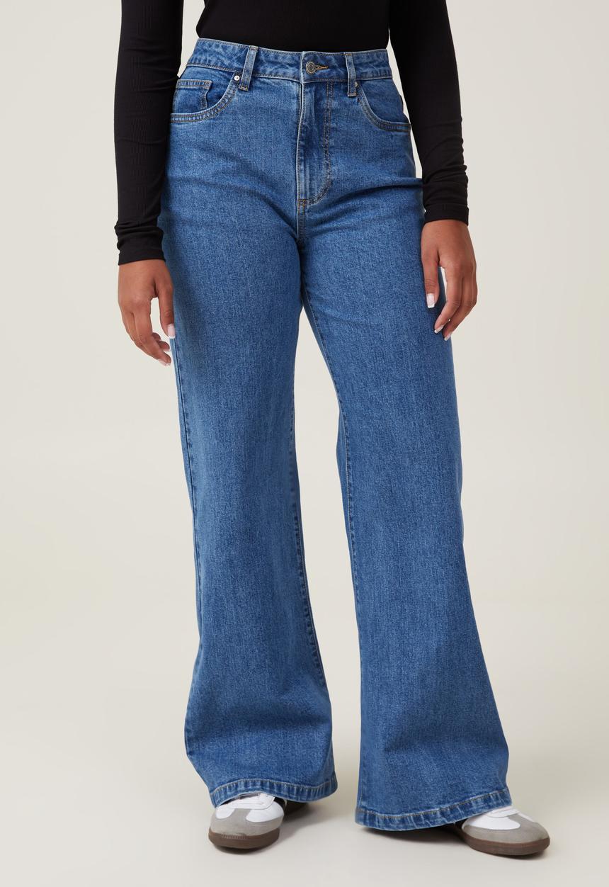 Cotton On - Plus Curvy Stretch Wide Jean - sea Blue