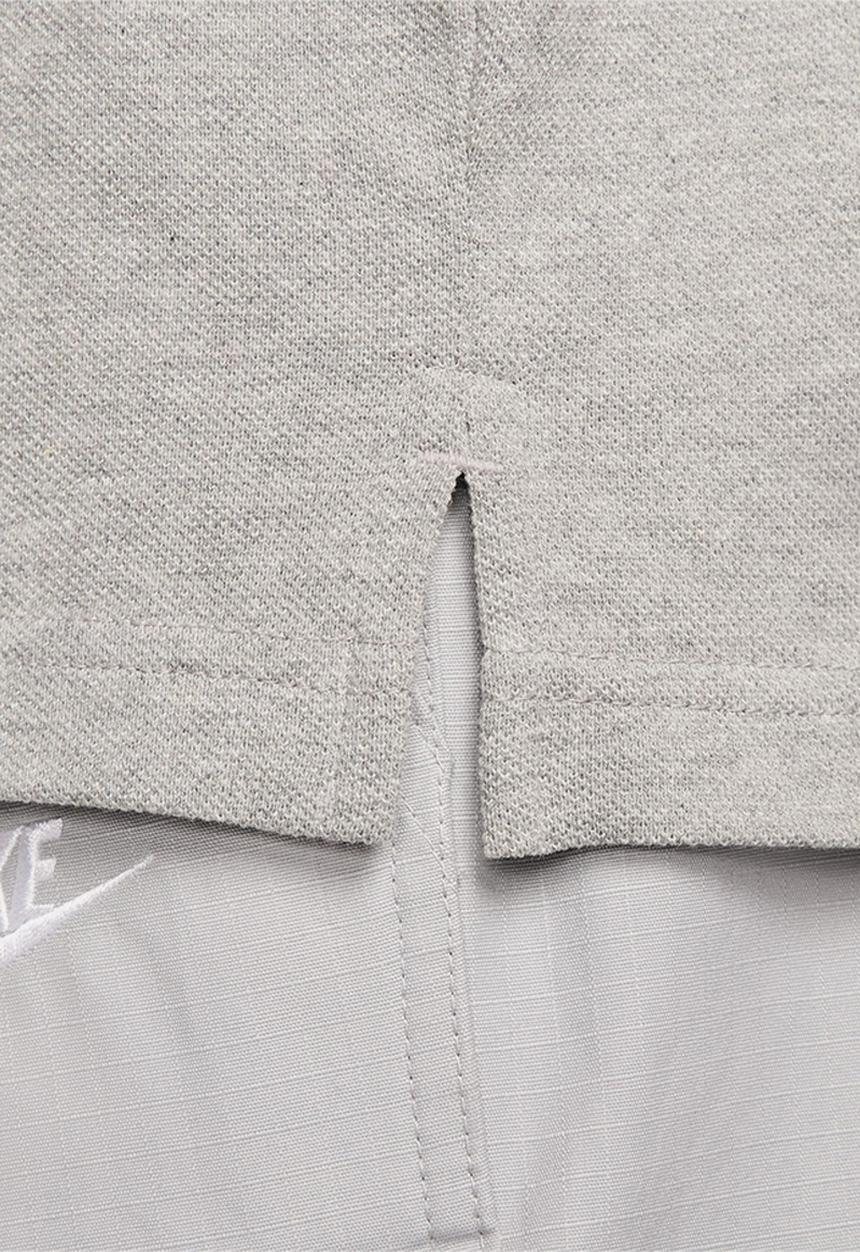 Nike -  Club s/s  pique polo  - dk grey heather/white