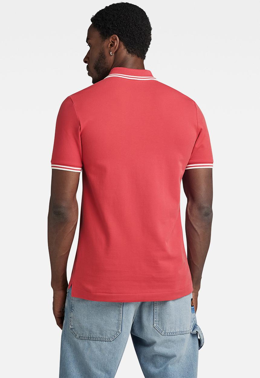 G-STAR - Dunda slim stripe polo s\s Premium stretch pk o  - finch
