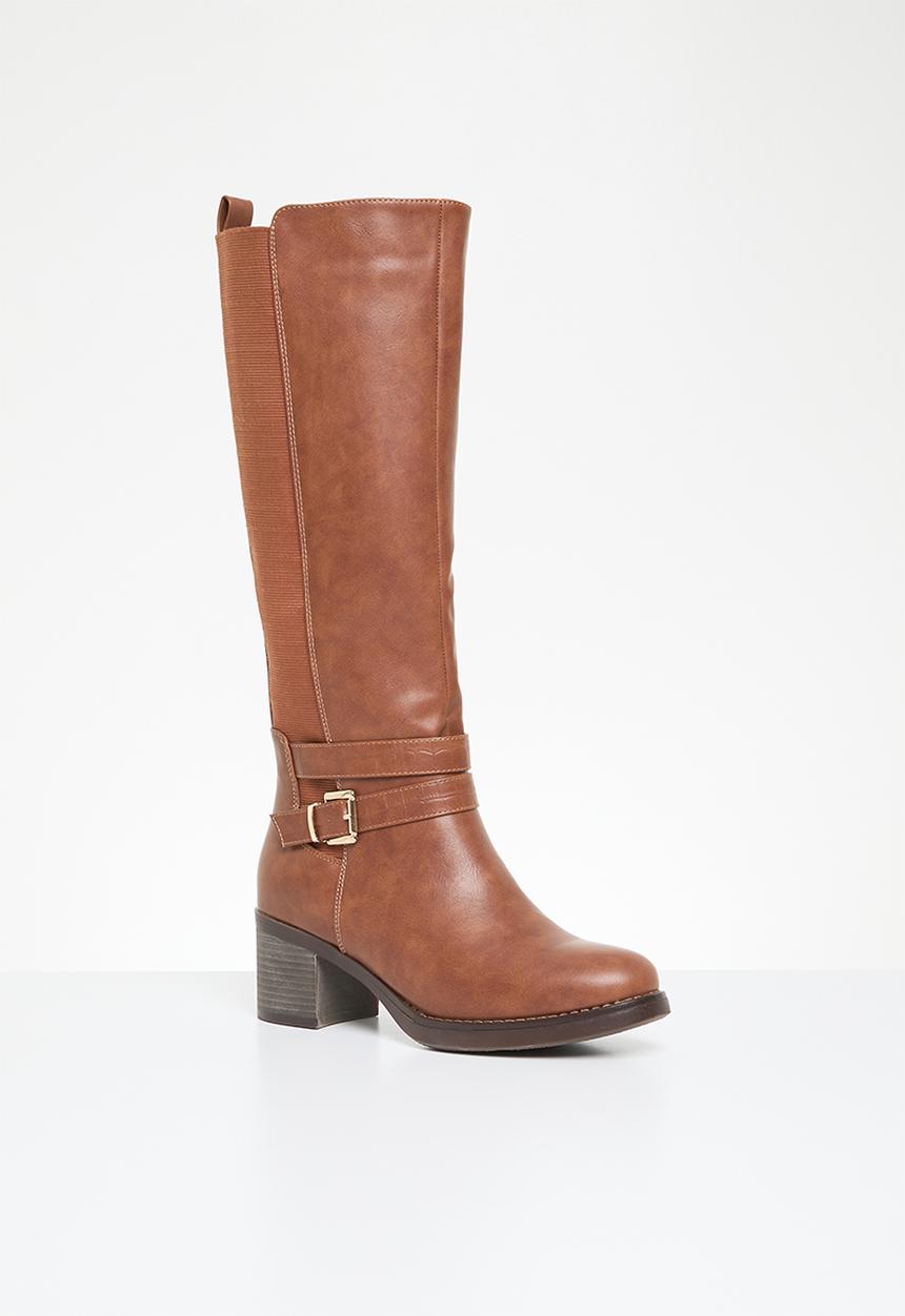 Madison® - Gabriella block heel boot - dark tan