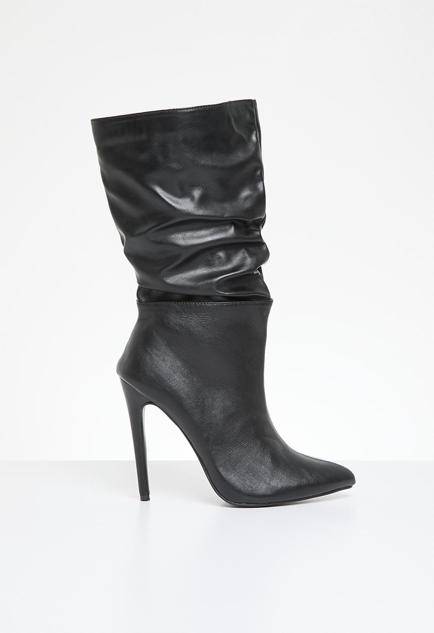 Madison® - Kessa ruched stiletto boot - black