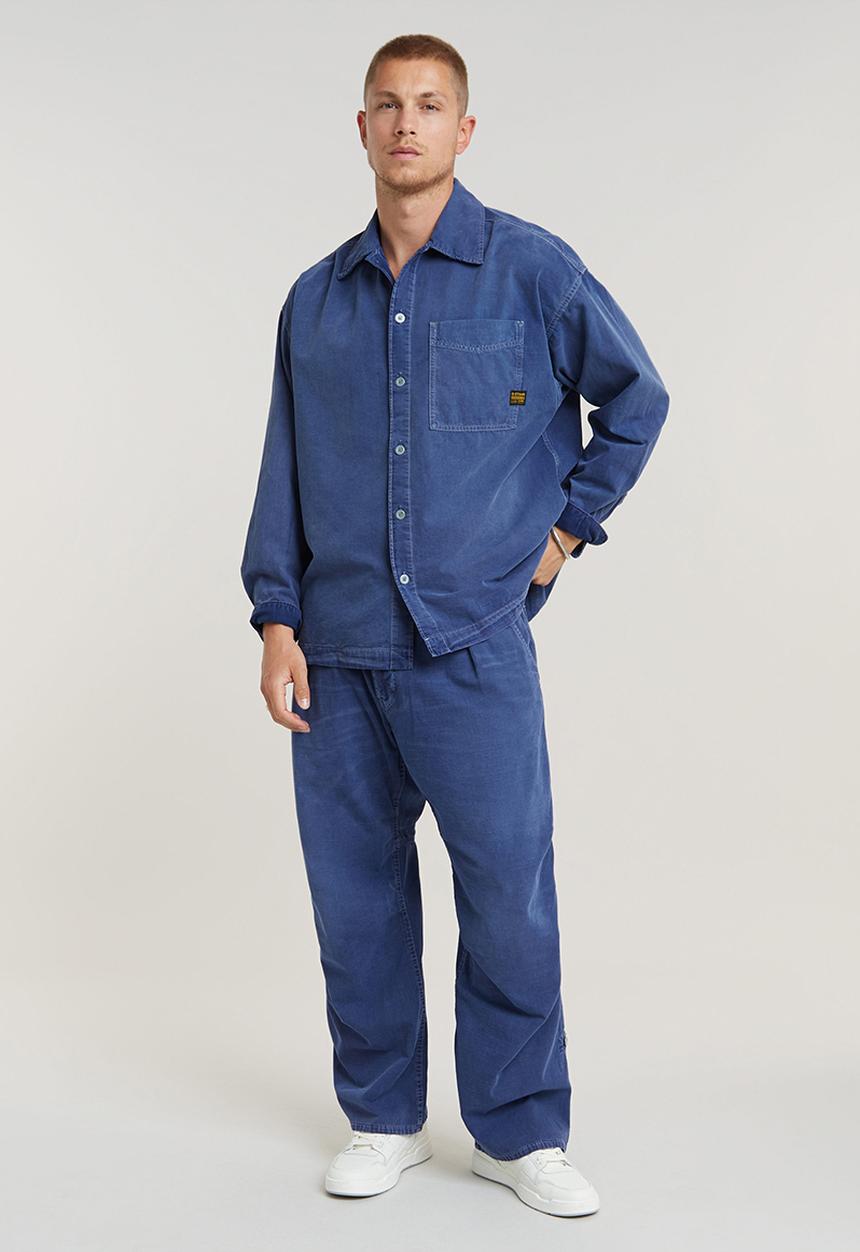 G-STAR - Boxy Fit shirt l\sLt wt illinois ecru chambray - faded ciel blue gd