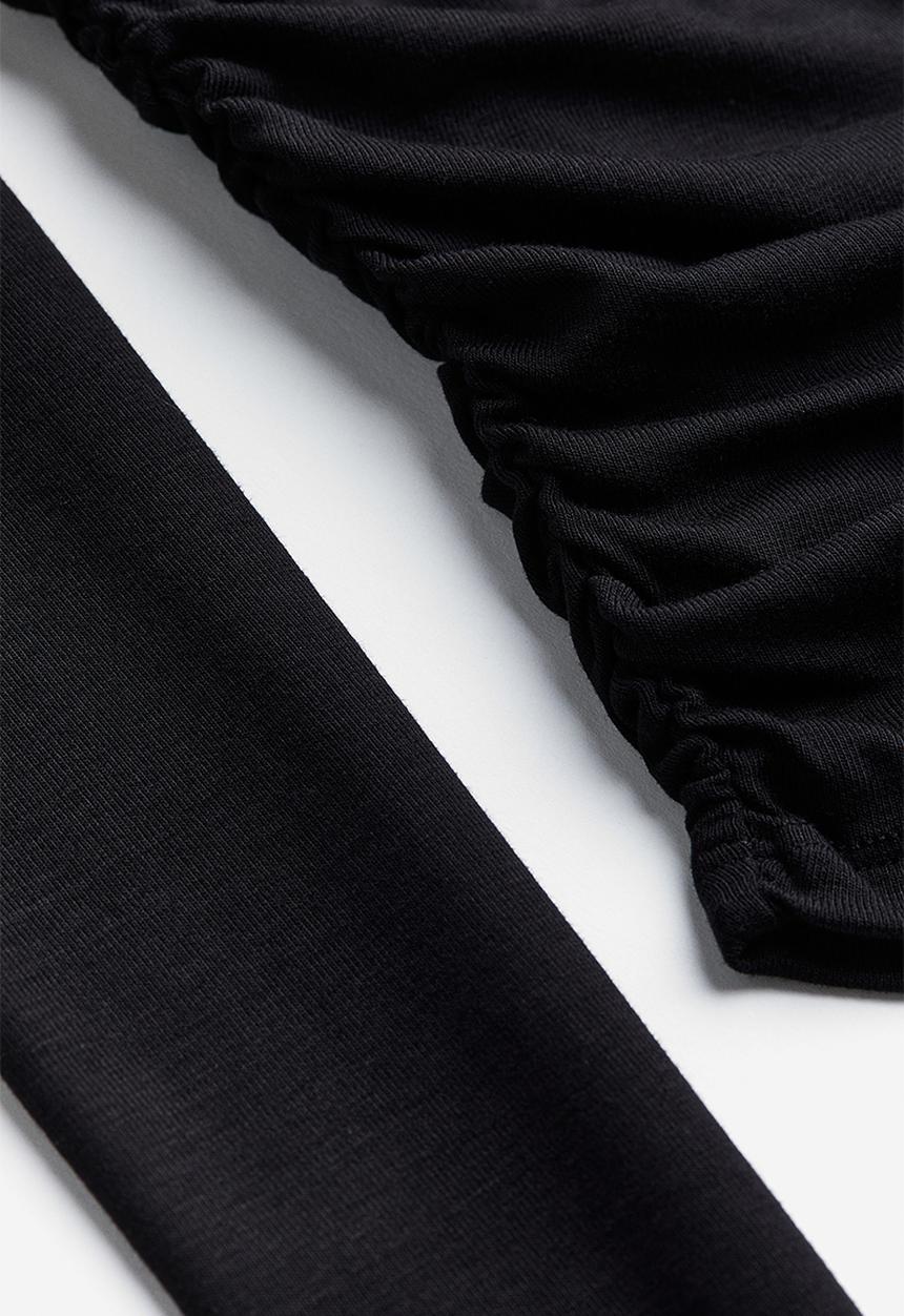 H&M - Gathered jersey top - black