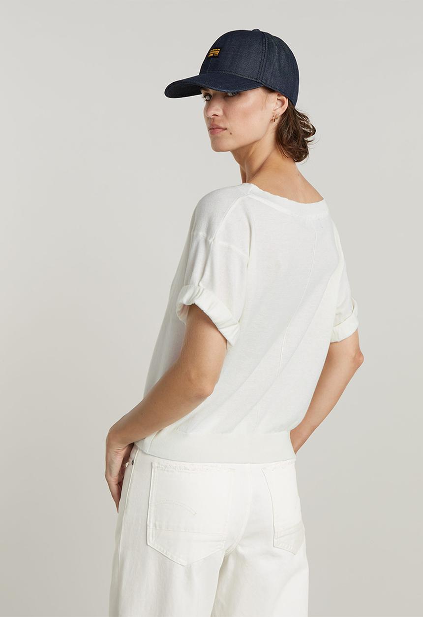 G-STAR - Blousy boat neck jumper loose wmn - lt chalk
