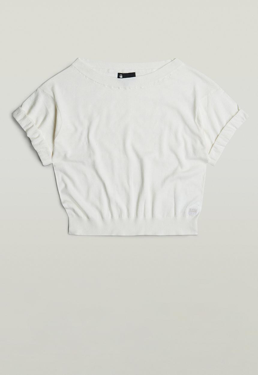 G-STAR - Blousy boat neck jumper loose wmn - lt chalk