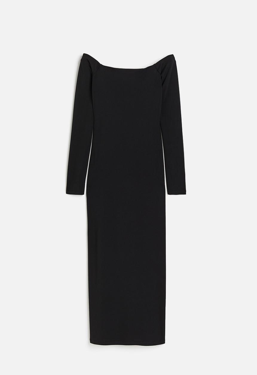 H&M - Off-the-shoulder jersey dress - black