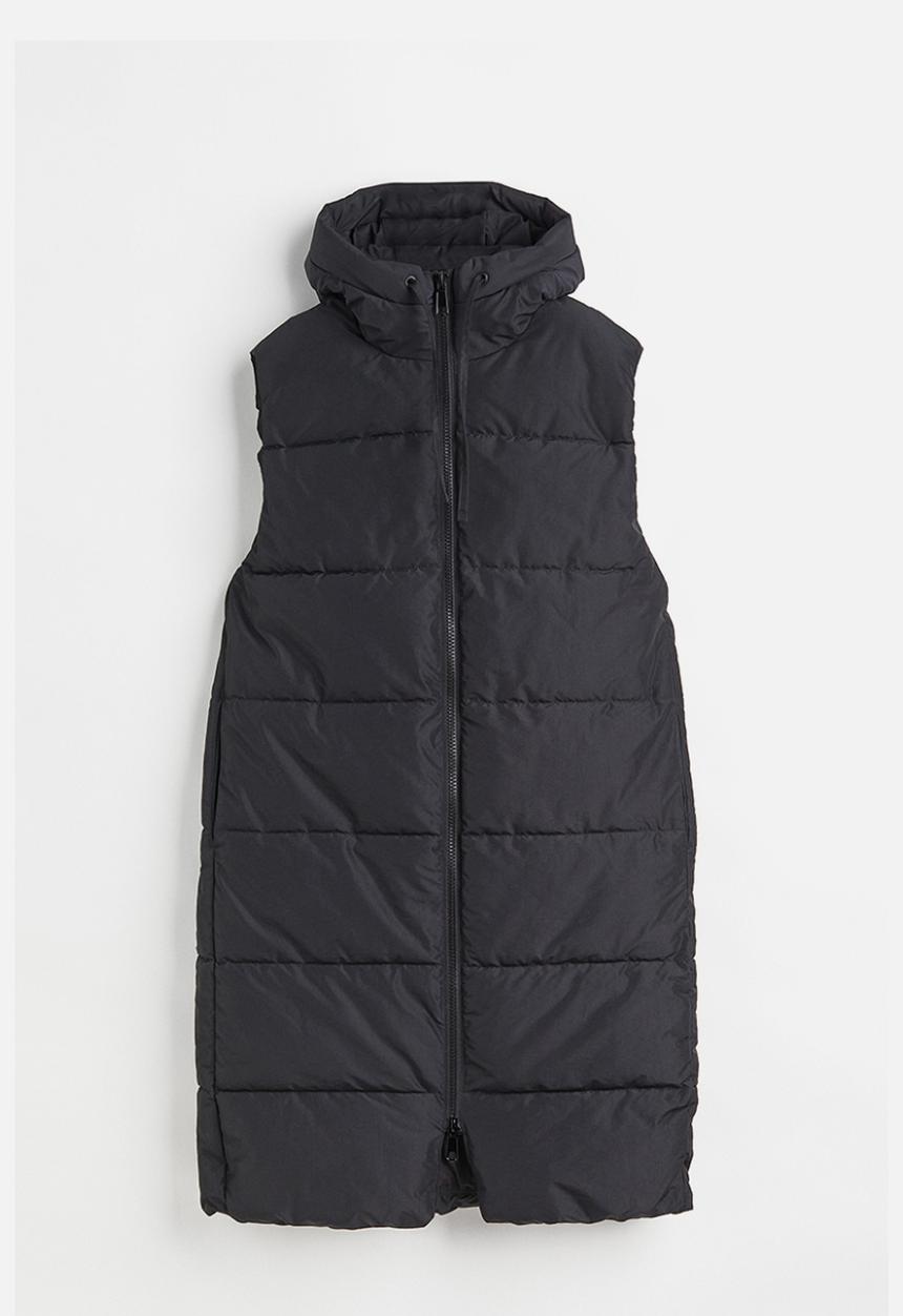 H&M - Hooded puffer gilet - black