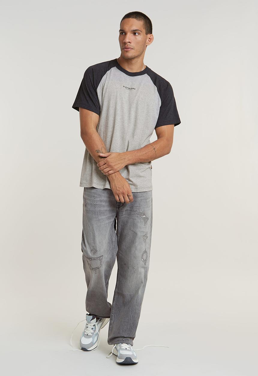 G-STAR - Baseball loose r t Compact jersey o - milk htr/dk black htr