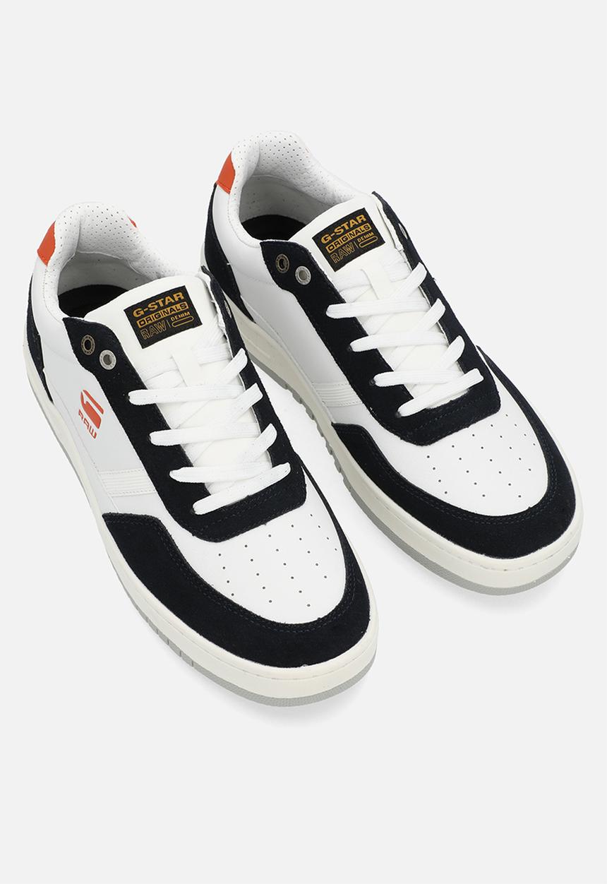 G-STAR - Arc Leather Blocked Sneakers - White & Navy 
