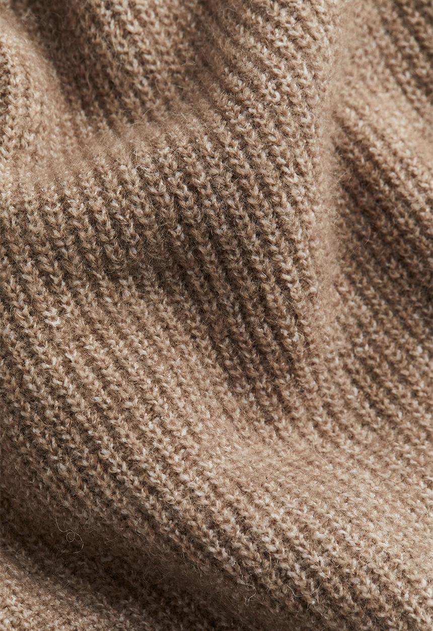 H&M - Knitted turtleneck dress - beige