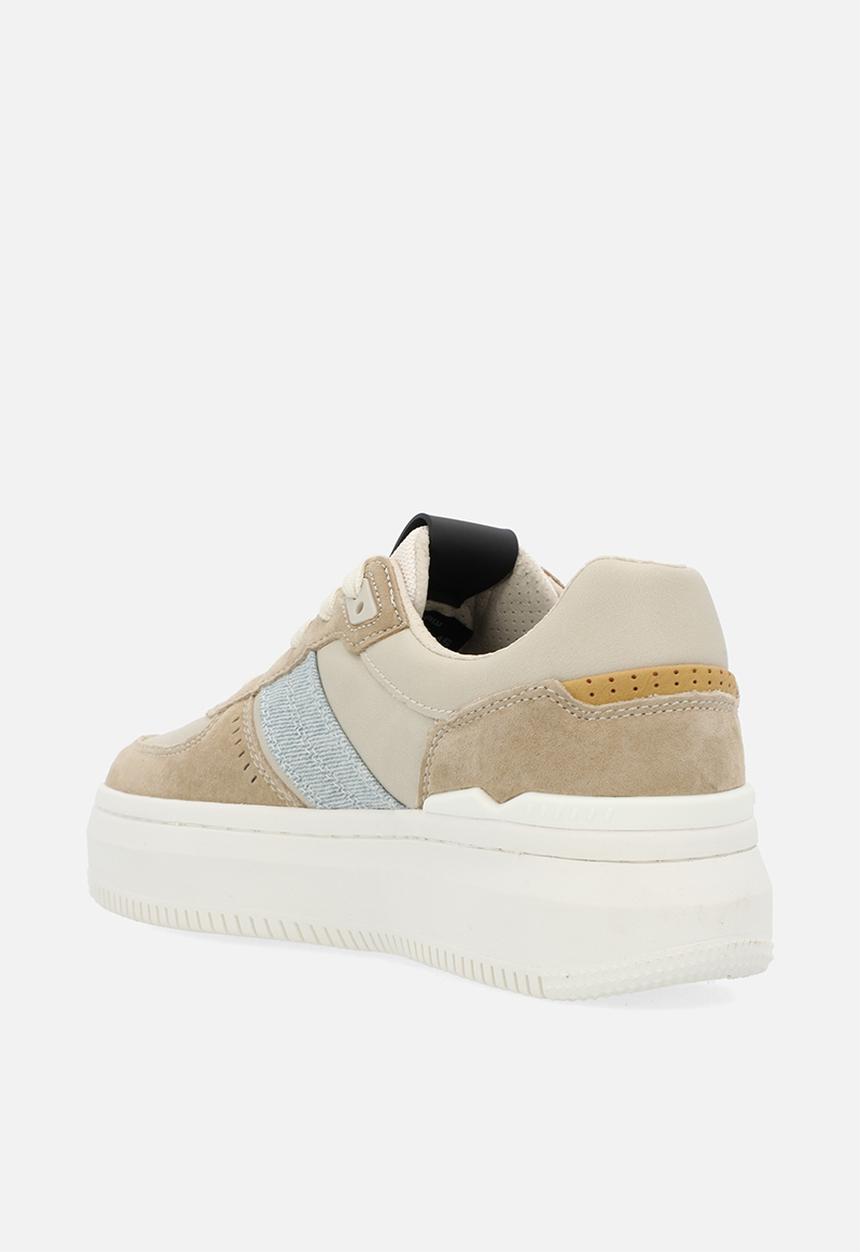 G-STAR - Eve Leather Denim Sneakers - Off White & Sand 