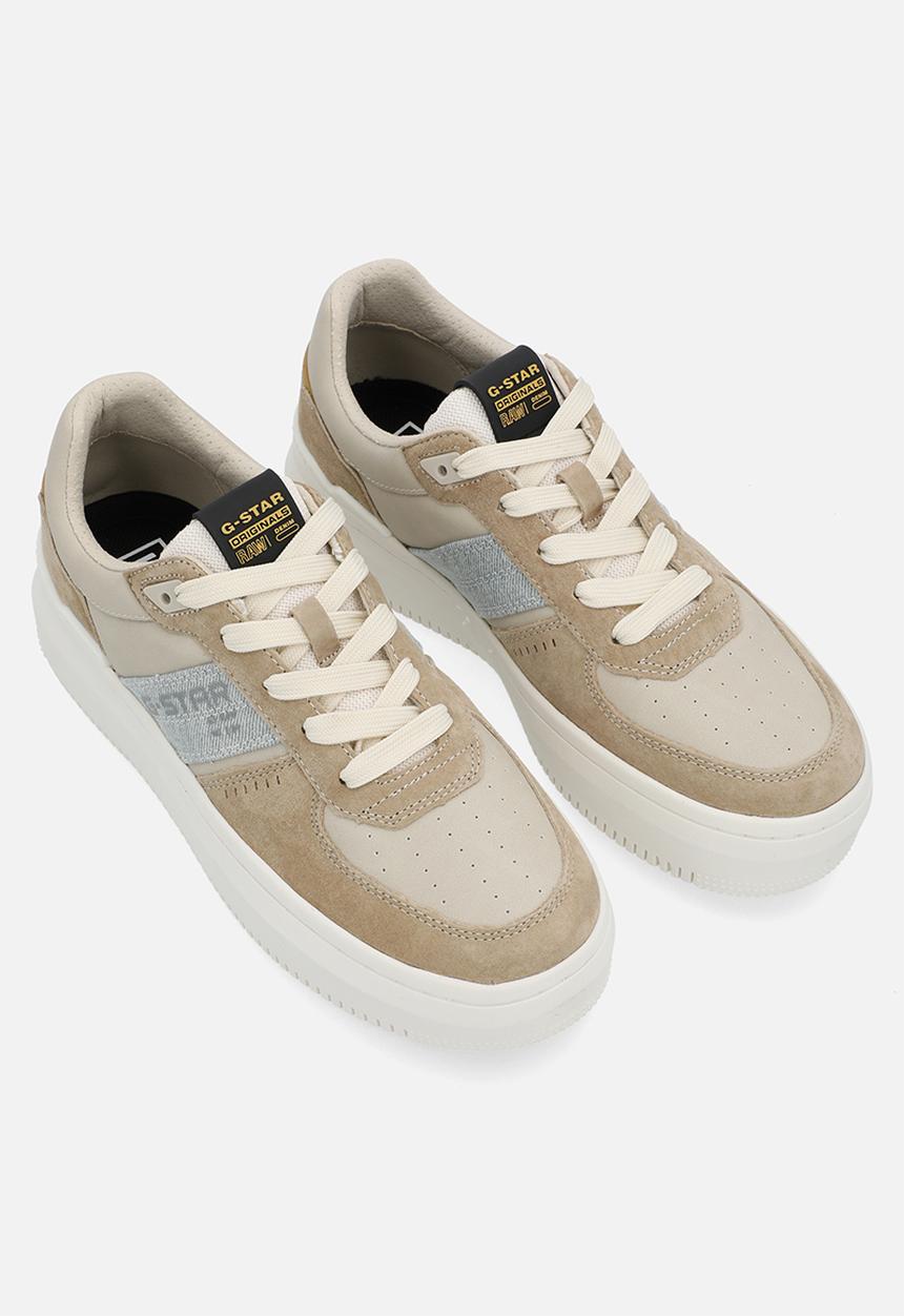 G-STAR - Eve Leather Denim Sneakers - Off White & Sand 