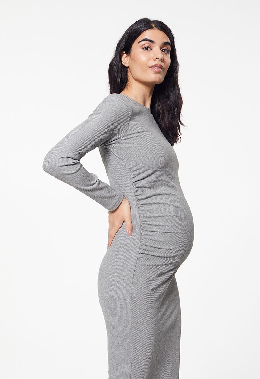 H&M - Gathered bodycon dress - grey marl 