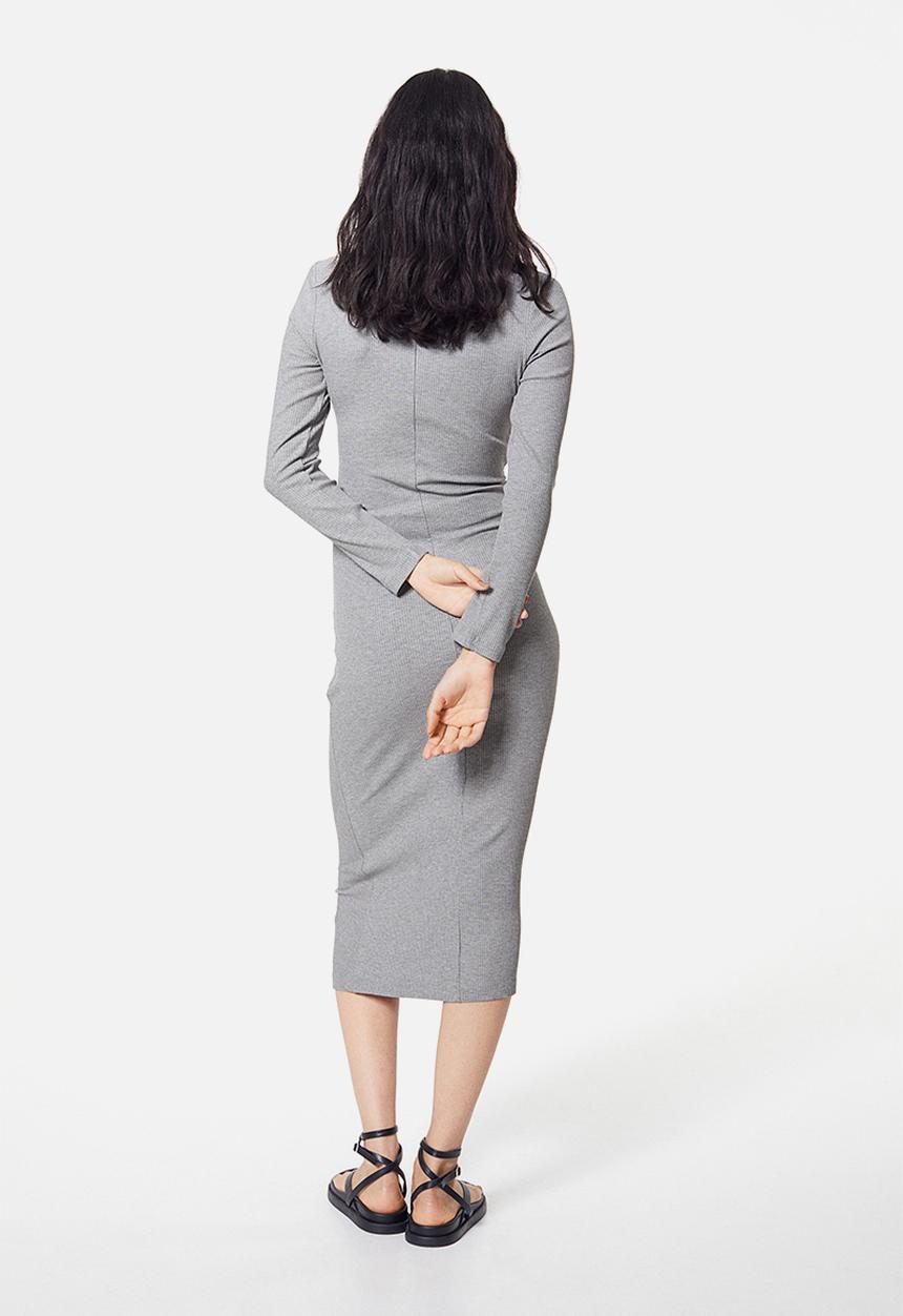 H&M - Gathered bodycon dress - grey marl 