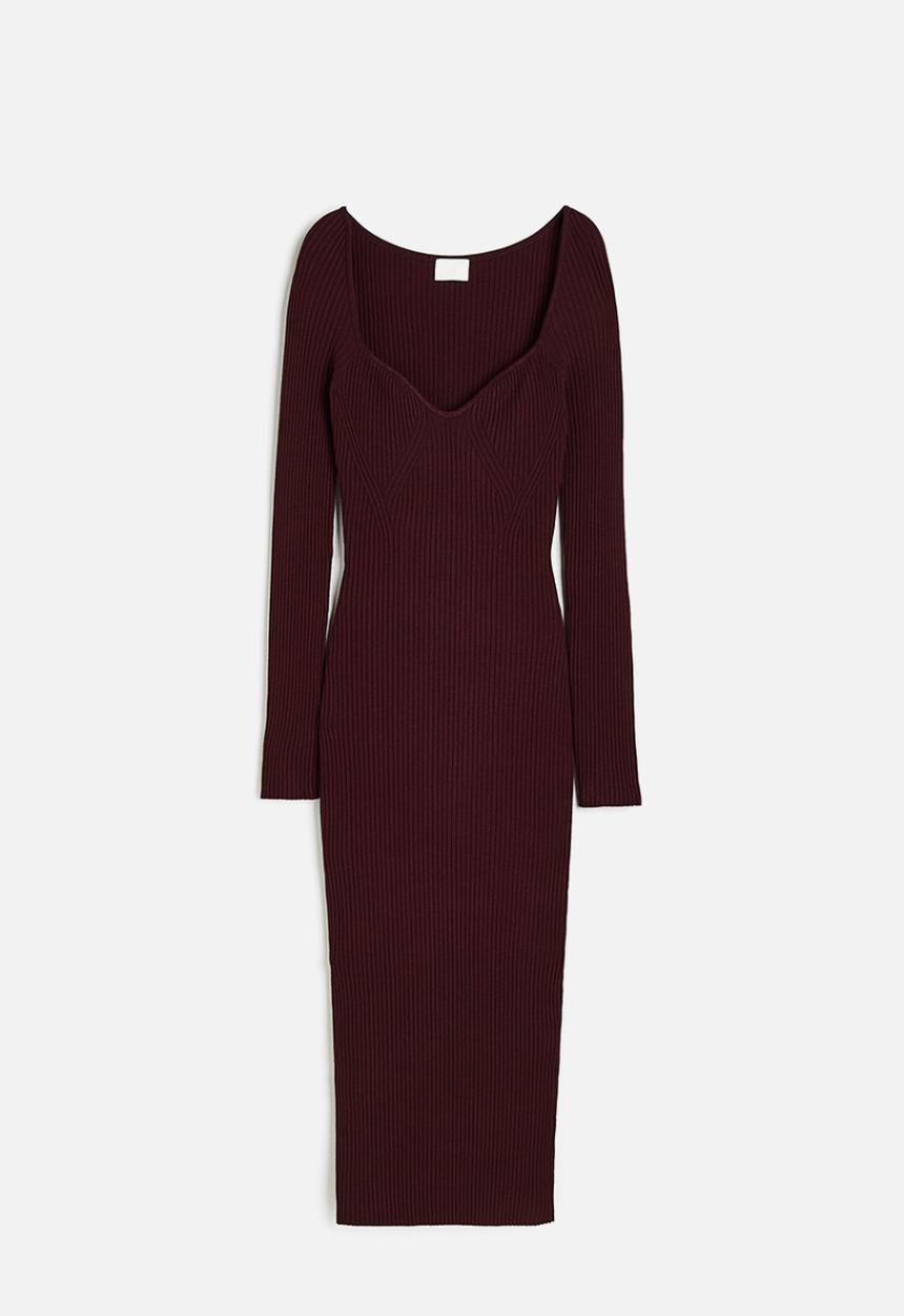 H&M - Rib-knit dress - burgundy