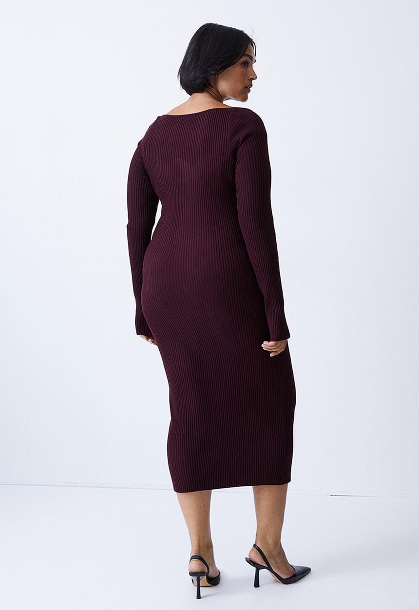 H&M - Rib-knit dress - burgundy