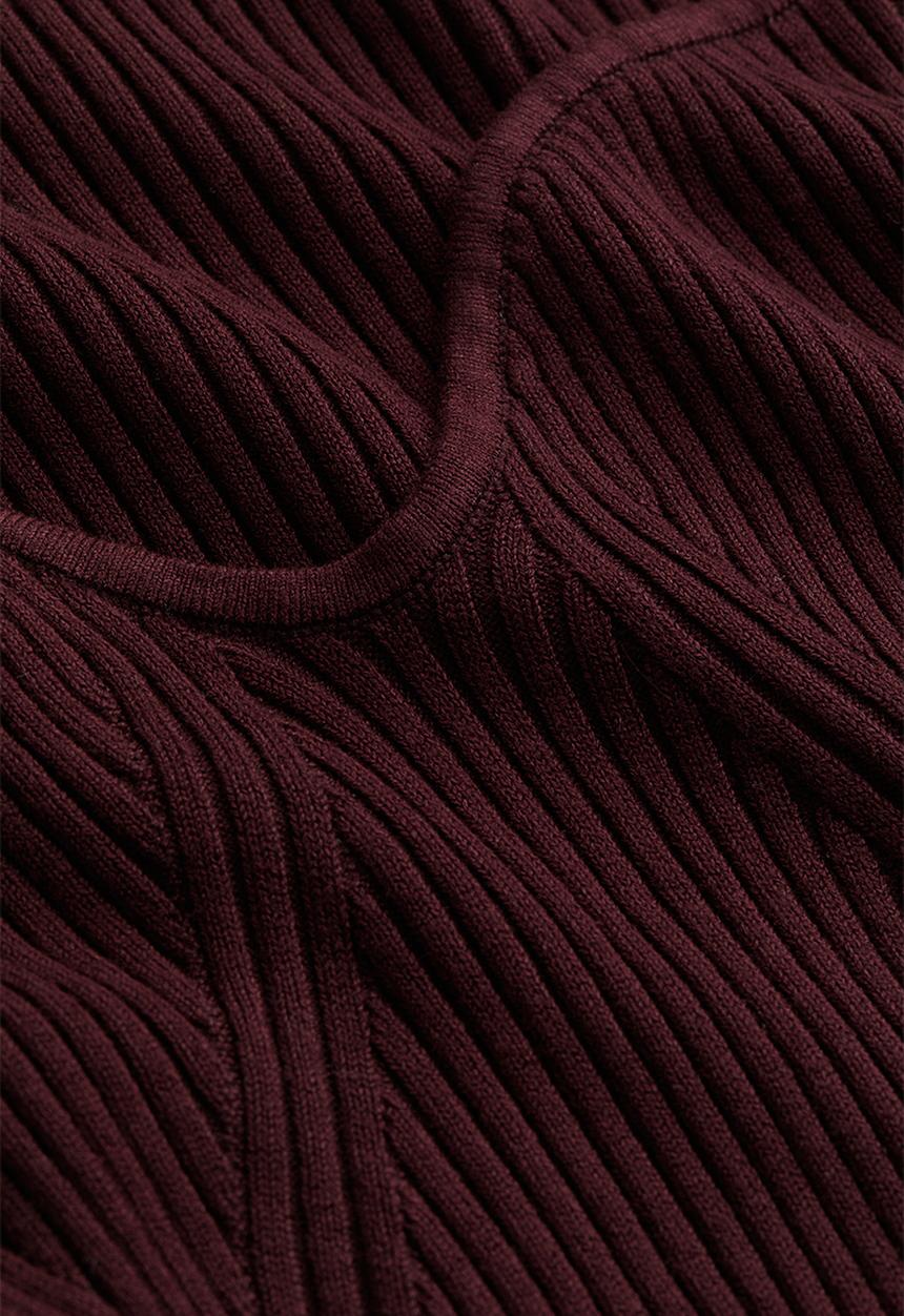 H&M - Rib-knit dress - burgundy