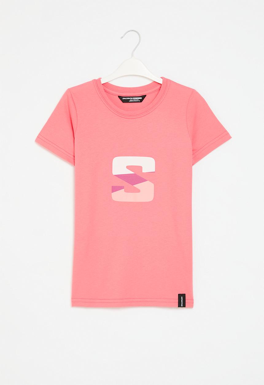 Salomon - Split logo short sleeve tee g - sunkist coral