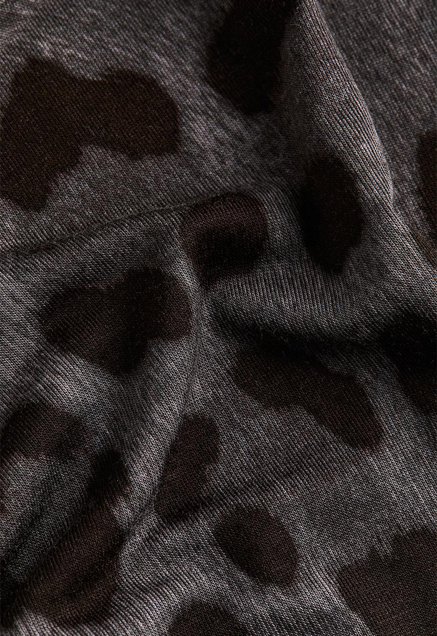 H&M - Polo-neck top - dark grey/leopard print