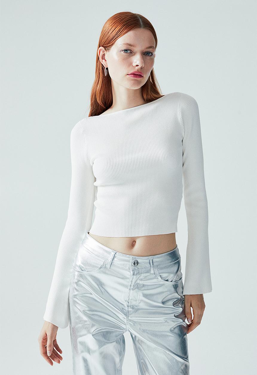 H&M - Rib-knit top - white
