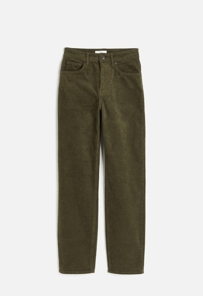 H&M - Corduroy trousers - dark moss green