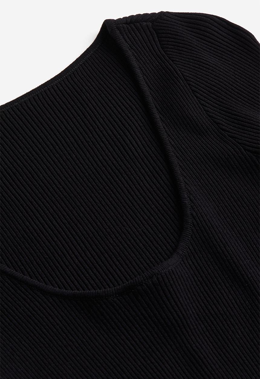 H&M - Rib-knit top - black
