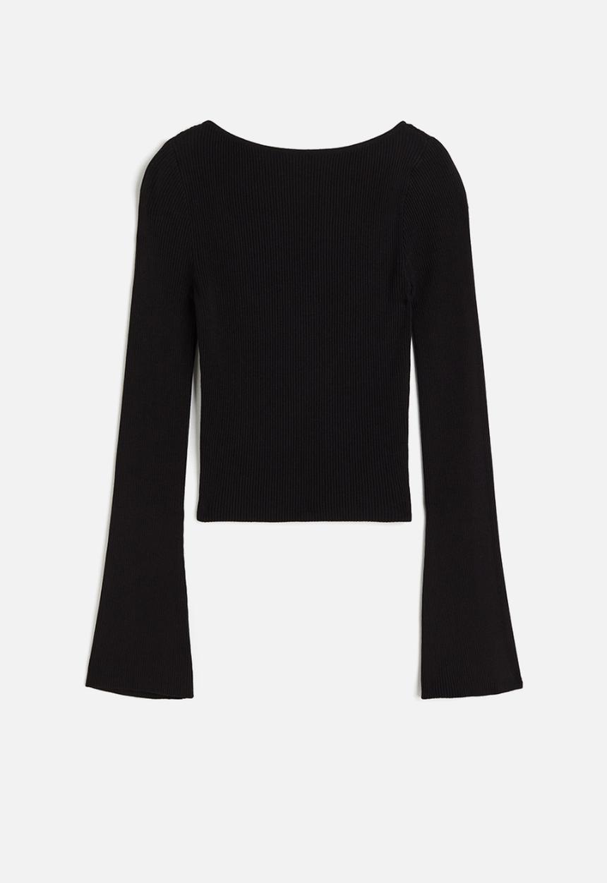 H&M - Rib-knit top - black