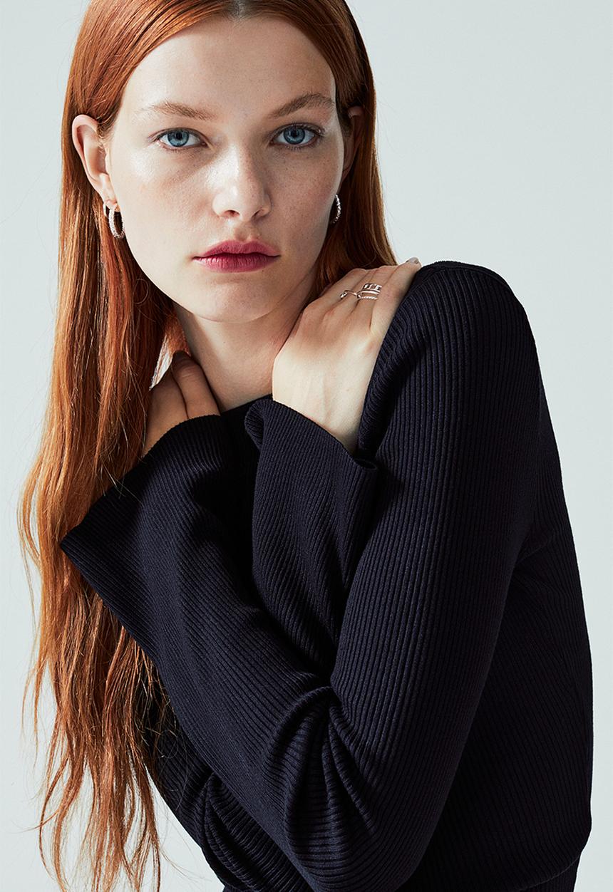 H&M - Rib-knit top - black