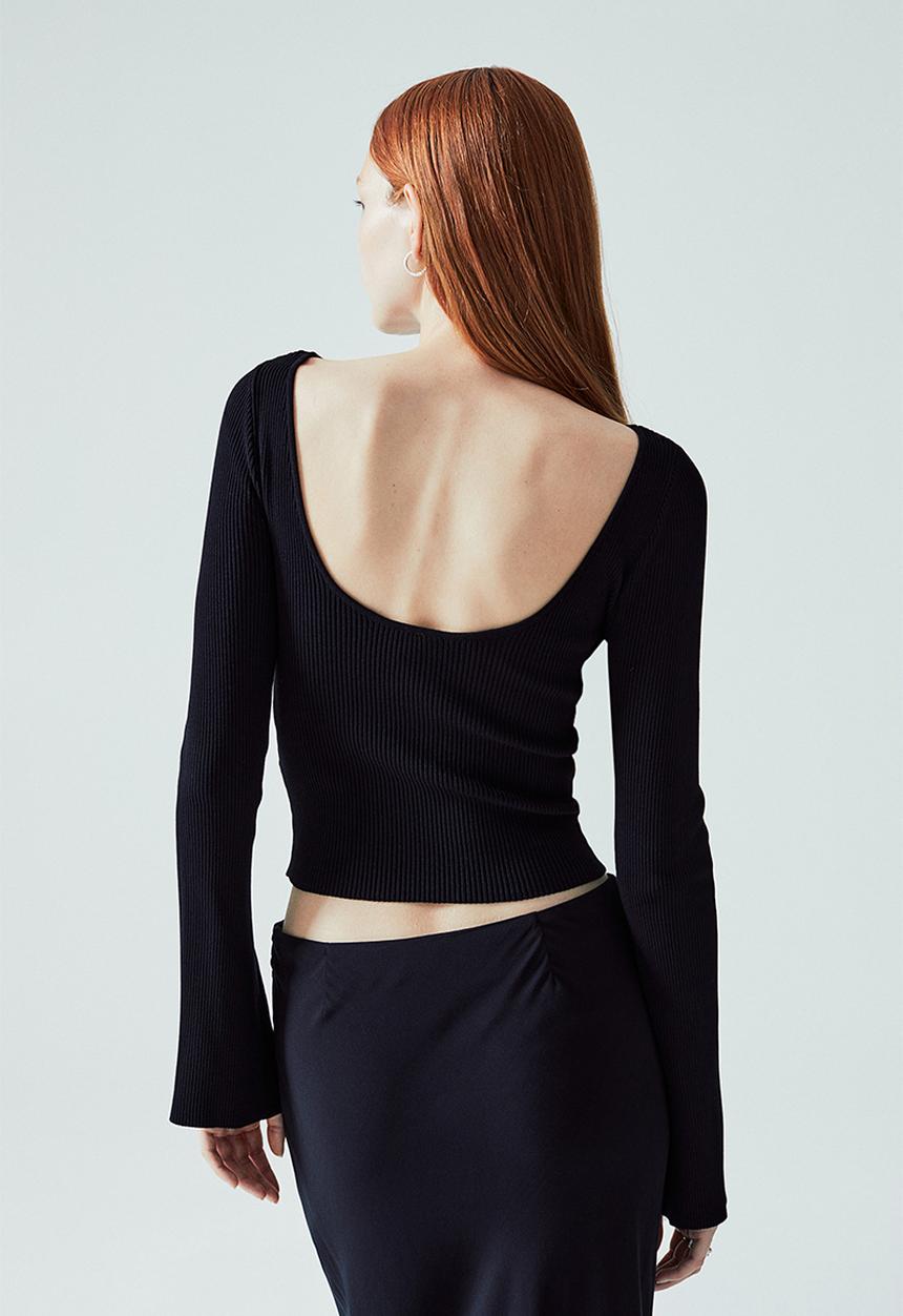 H&M - Rib-knit top - black