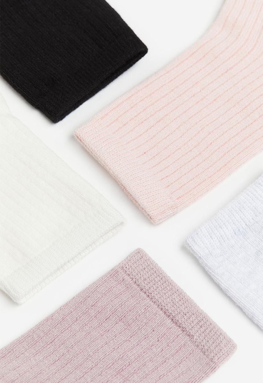 H&M - 5 pack socks - black & pink