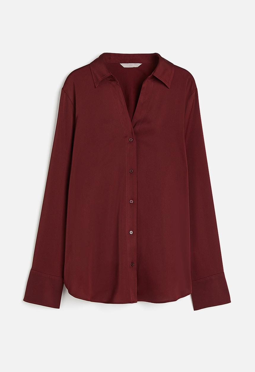 H&M - V-neck blouse - burgundy